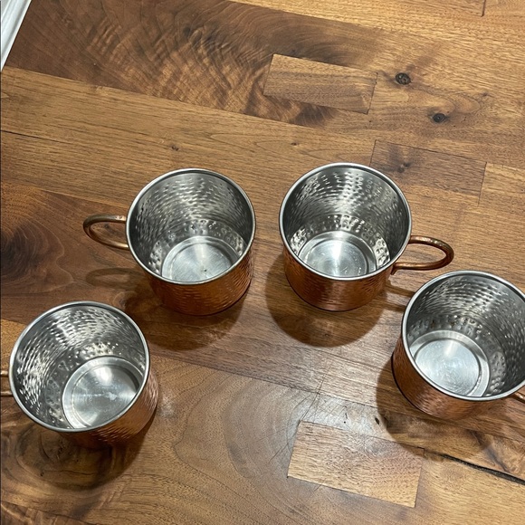 Hammered Copper Mugs Set 4 - Picture 3 of 5